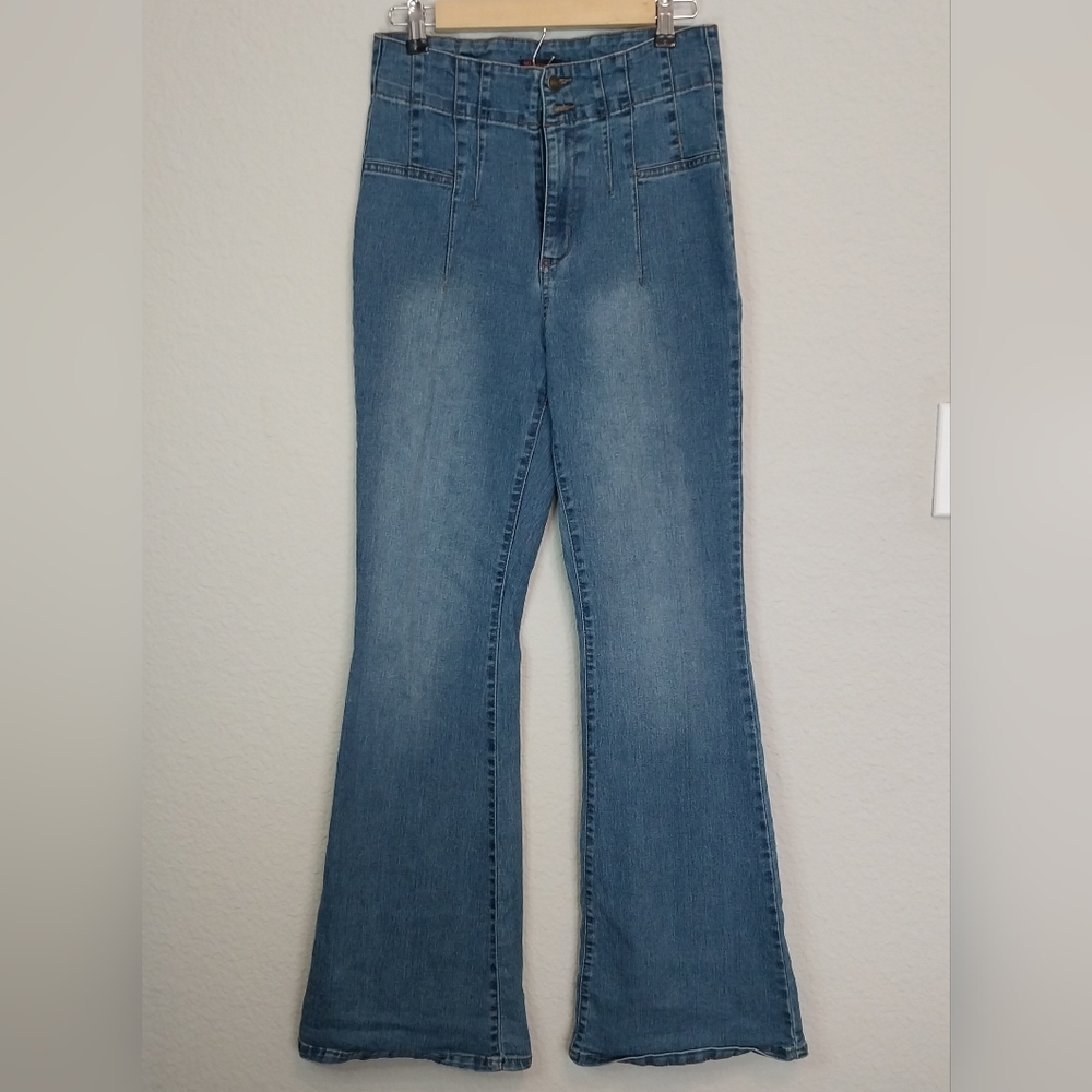 No Boundaries Blue Flare & Wide Leg Jeans